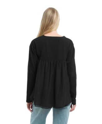 Women's Button Front Mixed Cardigan