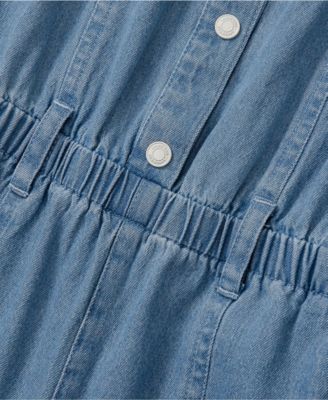 Girls Lightweight Denim Romper Dress