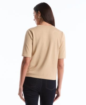 Petite Diamond Stitch Crew Neck Sweater