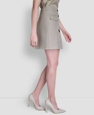 Women's Windowpane Melange Mini Skirt