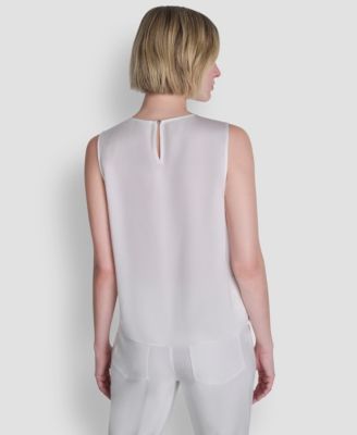 Women's Woven Sleeveless Crew Neck Top