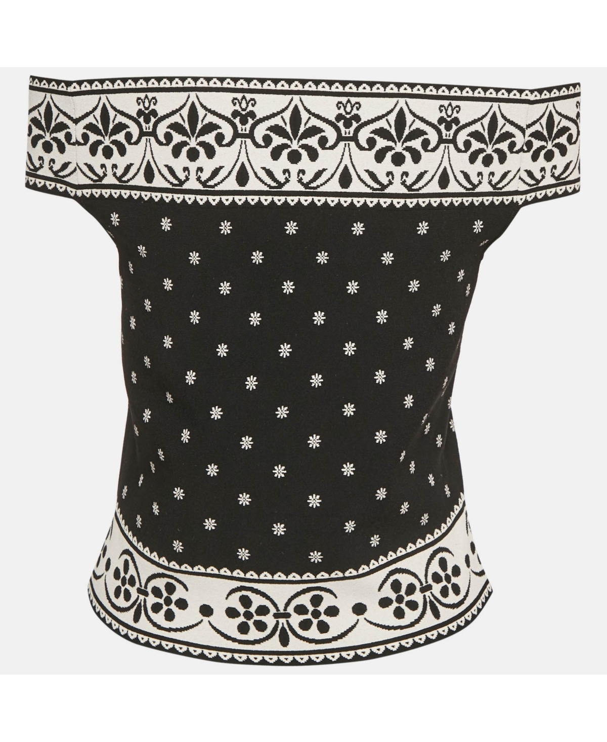 Pre-Owned Alexander Mcqueen Women's Floral Embossed Knit Crop Top