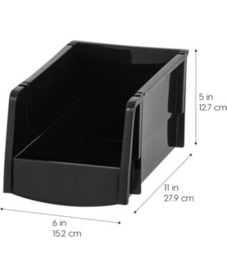 USA Stackable Plastic Storage Bins, 4 Pack