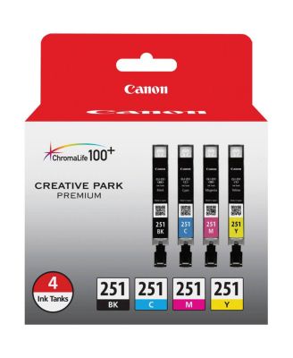 CLI-251 4-Color Ink Combo Pack for Select PIXMA iP, iX, MG, MX Series Printers, 3-Pack