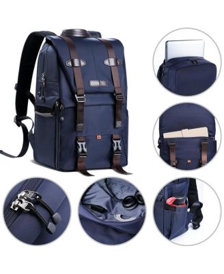 Multi-Functional Waterproof Camera Travel Backpack with Tripod Holder and Laptop Compartment, Large, Blue