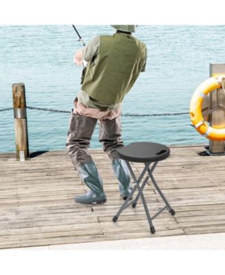 Folding Stool with Built-In Handle for Adults, Portable Seat