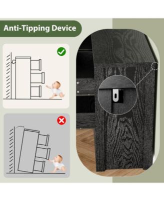 Wide 9 Drawer Wooden Dresser with Large Storage Drawers, Modern Chest Organizer for Bedroom or Living Room