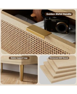 Garvee Rattan 9-Drawer Dresser, Tall Modern Closet with Deep Storage