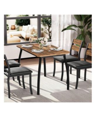Kitchen Table Dining Table Set For 4 5 Piece Metal Frame Kitchen Table And Chair Set for Dining Room