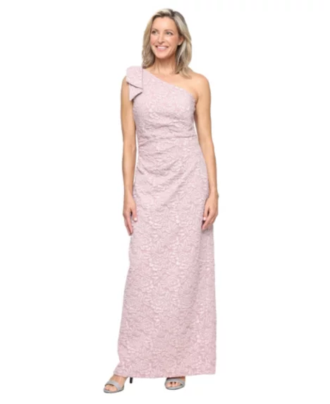 Petite One-Shoulder Ball Gown - Blush