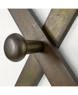 Wooden Expandable Wall Rack 14 Hooks 24" Long Space-saving Hat & Coat Organizer