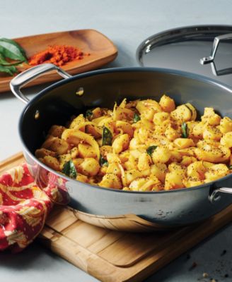 Utsava Tri-Ply Clad Stainless Steel 3.75-Quart Covered Kadai