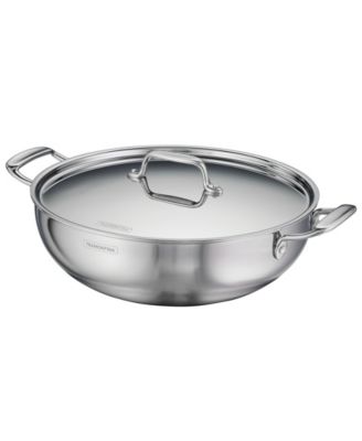 Utsava Tri-Ply Clad Stainless Steel 6-Quart Covered Kadai