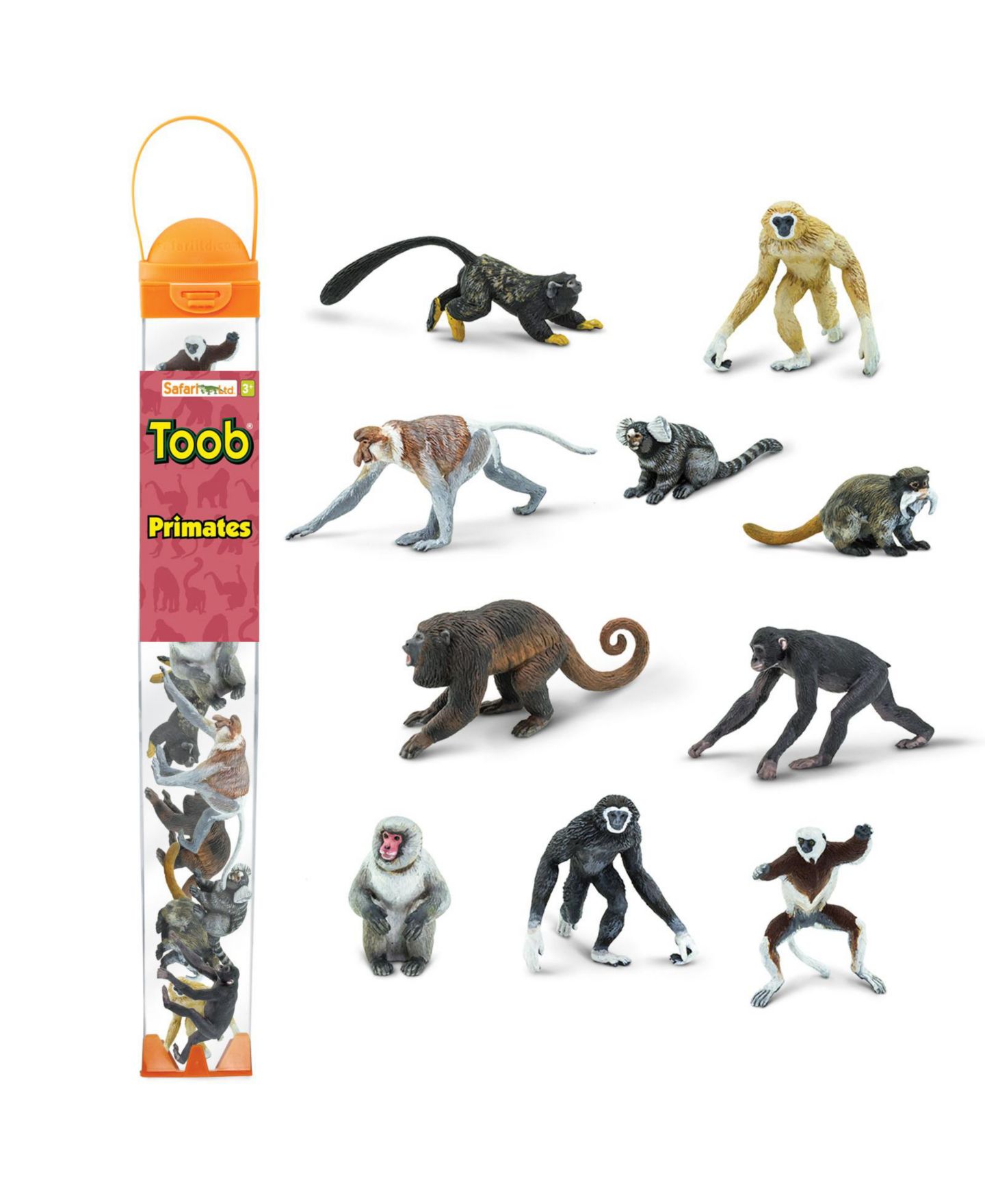 Детские фигурки Safari Ltd. Primates Hand-Painted 9-Piece Figurine Set, от 3 лет — фото 1