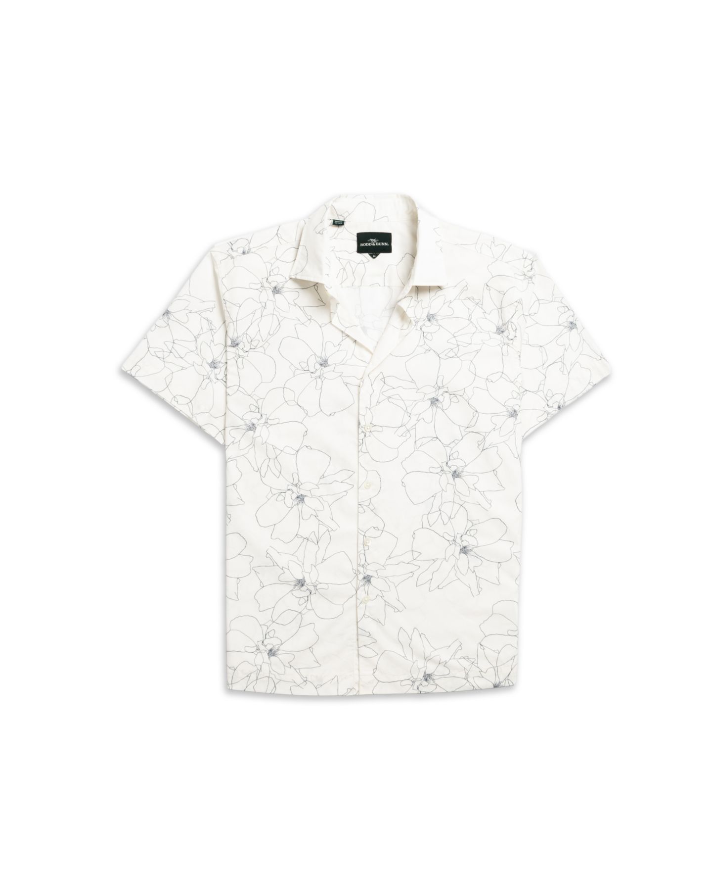 Мужская рубашка Rodd & Gunn Regular Fit Bird Rock Short Sleeve Cotton, цвет: Фарфоровый — фото 3