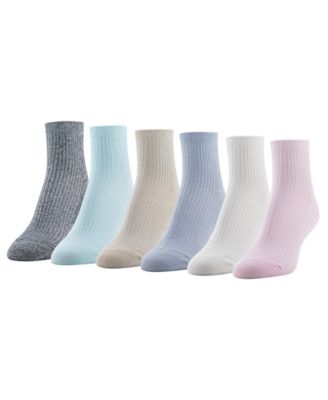 Women's 6-Pk. Simple Ribbed Quarter Socks GTDL0155R06