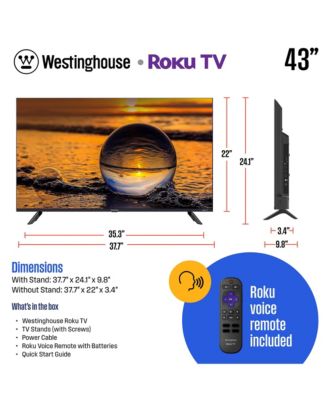 50" Roku Smart TV 4K UHD QLED, HDR10+, 60Hz,  Dolby Vision, Wi-Fi, Apple HomeKit, Alexa & Google Assistant Compatible