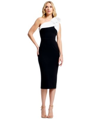 Women's Lennon Ruffle-Neck Bodycon Midi Dress