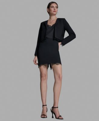 Women's Padded Shoulder Open Front Jacket