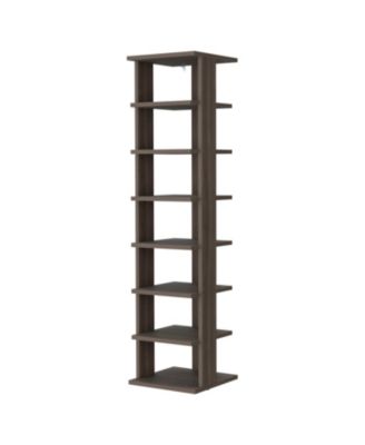 Ivonny 7-Tier Tall Vertical Shoe Rack, Freestanding Organizer with Open Shelves, Gray Walnut