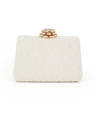 Woman's Rose Lace Minaudiere w. Floral Clasp