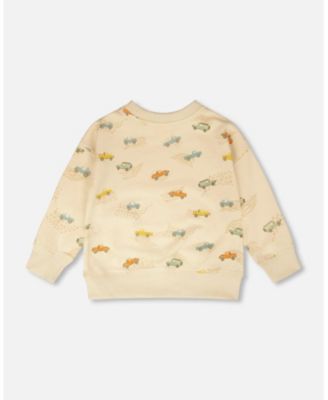 Big Boys French Terry Sweatshirt Beige Jeep Print