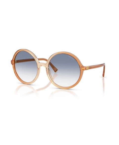 Женские солнцезащитные очки MIU MIU Round, MU B02S, цвет: Коричневый градиентный