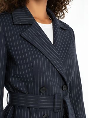 Petite Notch Collar Cropped Trench Jacket