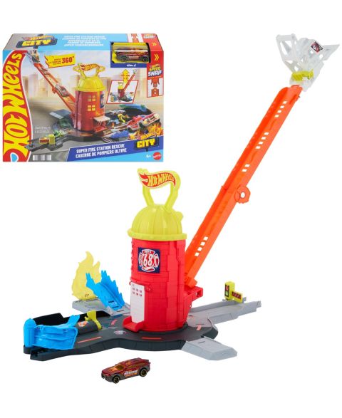 Детский игровой набор Hot Wheels City Super Fire Station Rescue Playset