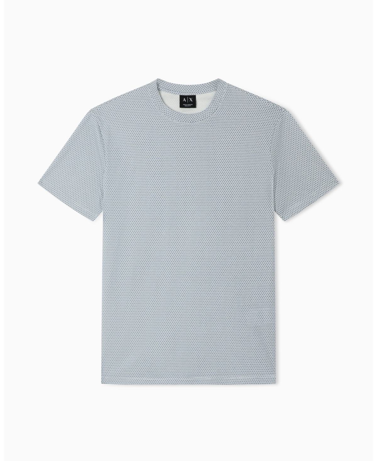 A|X Armani Exchange Men's Short Sleeve Allover logo Printed T-Shirt - Bellwether Blue White