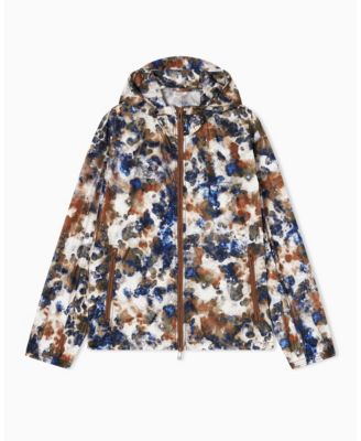 Men's Watercolor Print Nylon Windbreaker