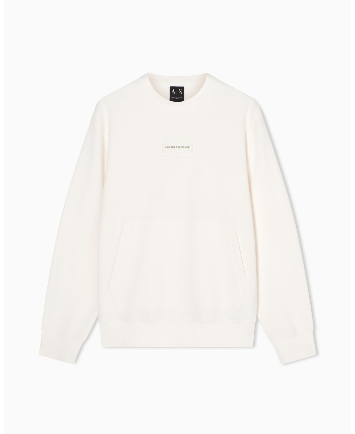 Мужские толстовки A|X Armani Exchange White Edition Logo Crewneck, цвет: Кремовый — фото 4