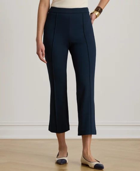 Petite Twill Flare Ankle Pants - Lauren Navy