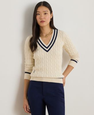 Petite Meren Ribbed V-Neck Sweater