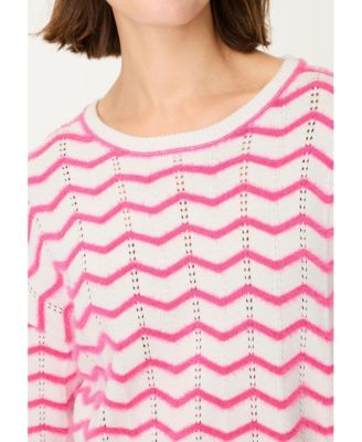 Women's Chevron Eyelash Knit Sweater