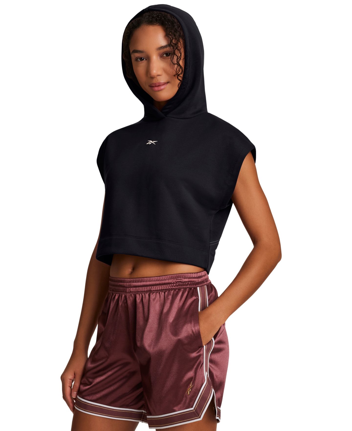 Женское худи Reebok Basketball Stitch Pull-On, цвет: Чёрный — фото 4
