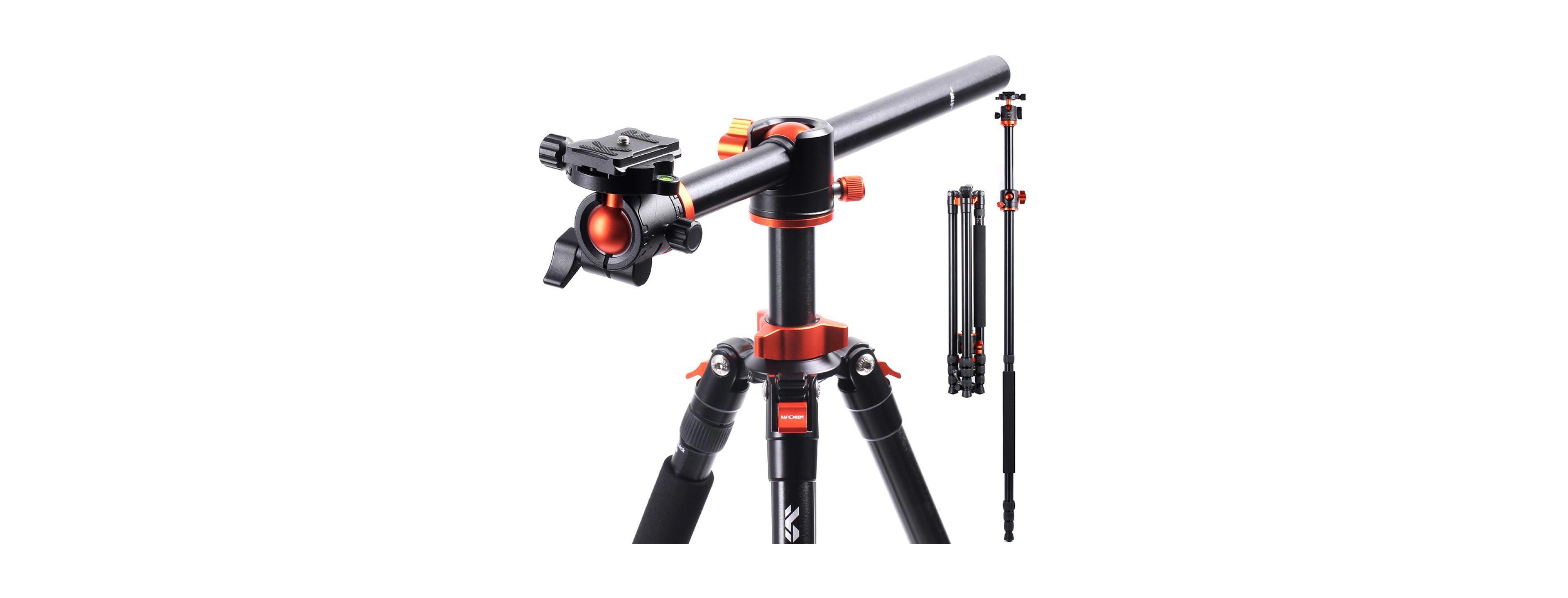 K&F Concept K234A6 4-Section Aluminum Travel Tripod/Monopod with Ball Head
