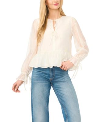 Women's Ruffle Sleeves V-Neck Blouse