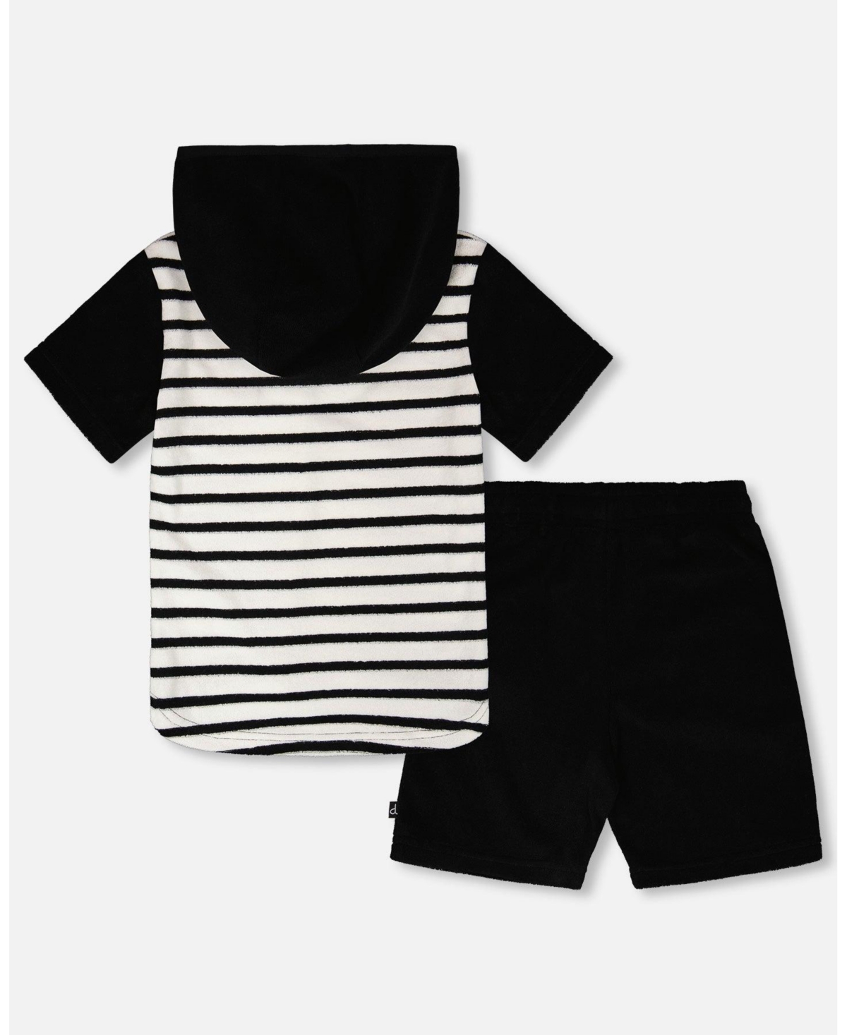 Deux par Toddler Boys Hooded Terry T-Shirt with Shorts Set