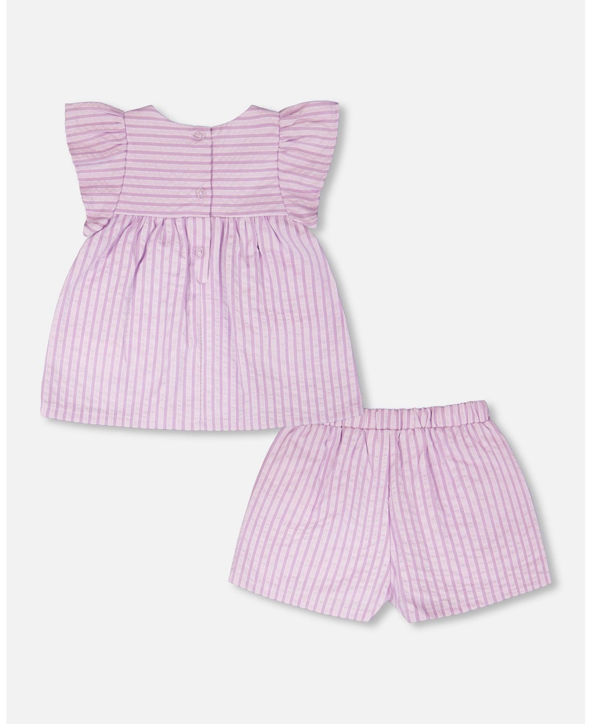 Deux par Toddler Girls Top and Short Set Stripes