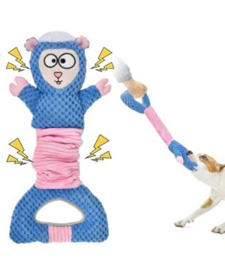 Multi-Functional Sheep Dog Toy with Squeaker & Crinkle, Plush Chew Toy for Puppy Teething