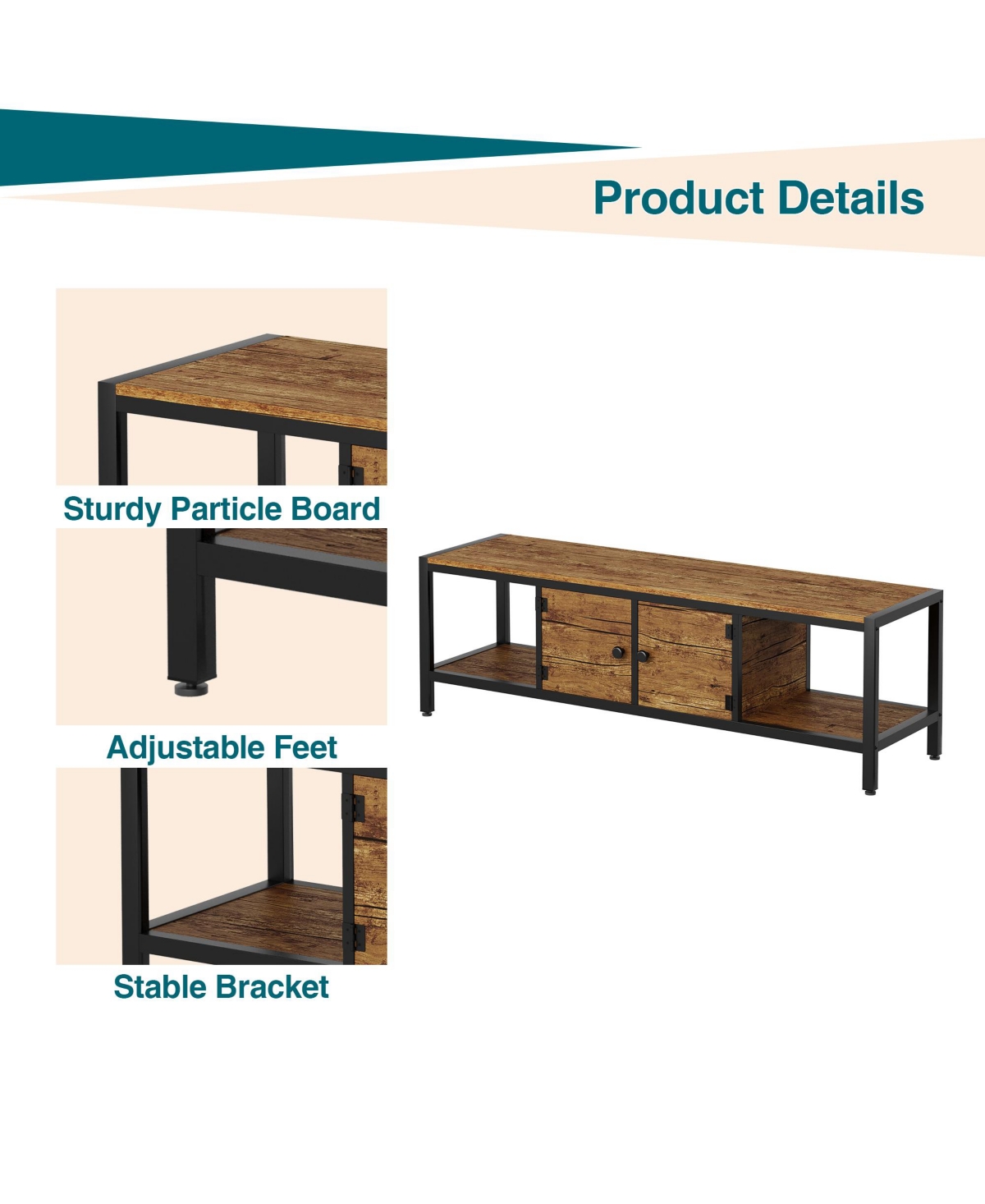gaomon 65" Wooden Farmhouse Tv Stand for Bedroom, Fits 75" TVs, Cabinet with Open Storage Shelves