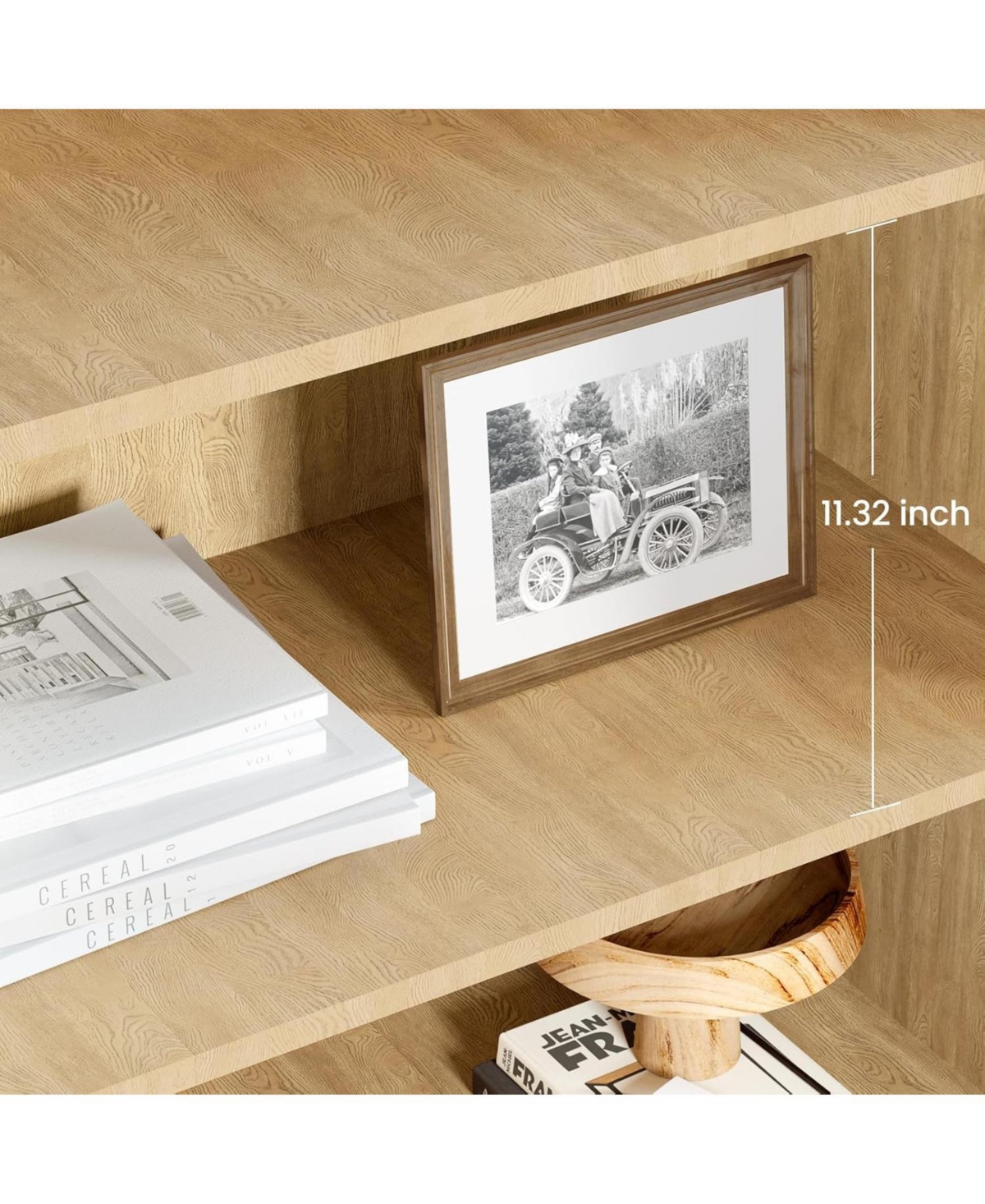 gaomon 65.4" in Tall Boho Bookshelf with 5 Tier Bookshelf and Rattan Doors, Wooden Bookcase with Storage, Large Bookshelf for Living