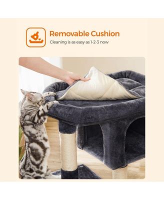 26.4-Inch Cat Tower with 2 Cat Caves, Scratching Posts, Compact Indoor Cat Tree