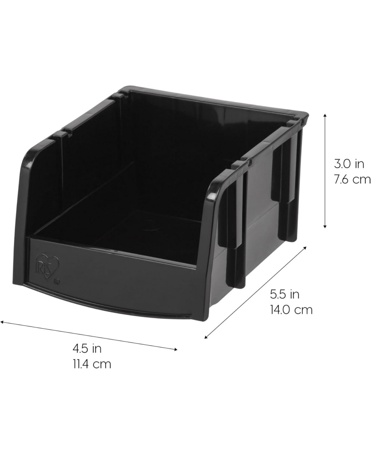 Iris Usa Stackable Bins, Plastic Front Shelf Bin Storage Organizer, Craft Supplies, Small Parts, Nuts and Bolts, 15Pk