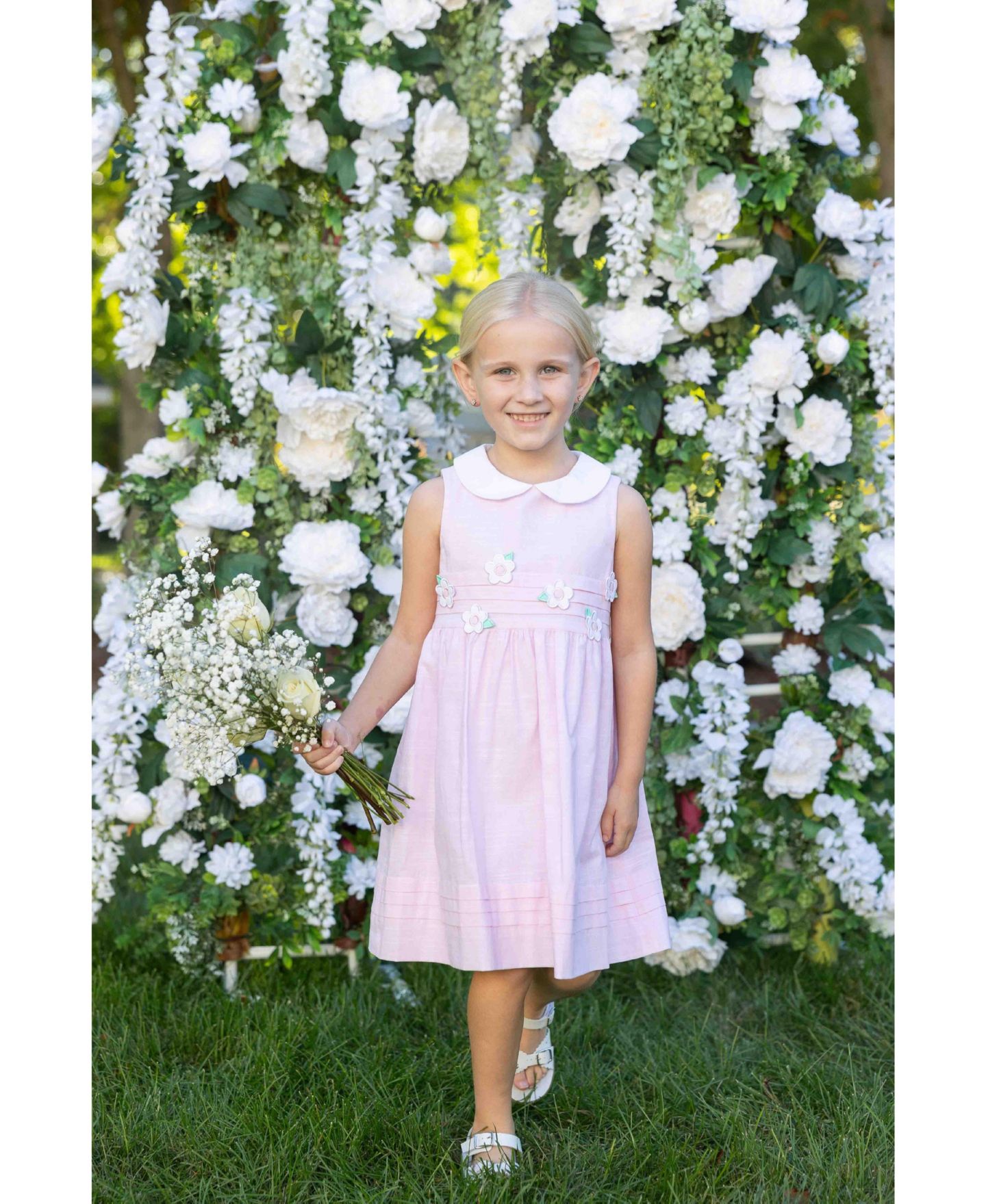 Платье Florence Eiseman Linen Look Dress With Flowers для девочек — фото 4