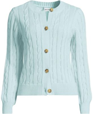 Women's Drifter Classic Cable Crew Neck Cardigan Sweater