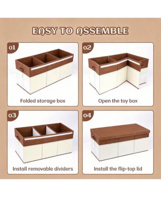 Extra Large Collapsible Storage Chest with Handles for Toys and Clothes