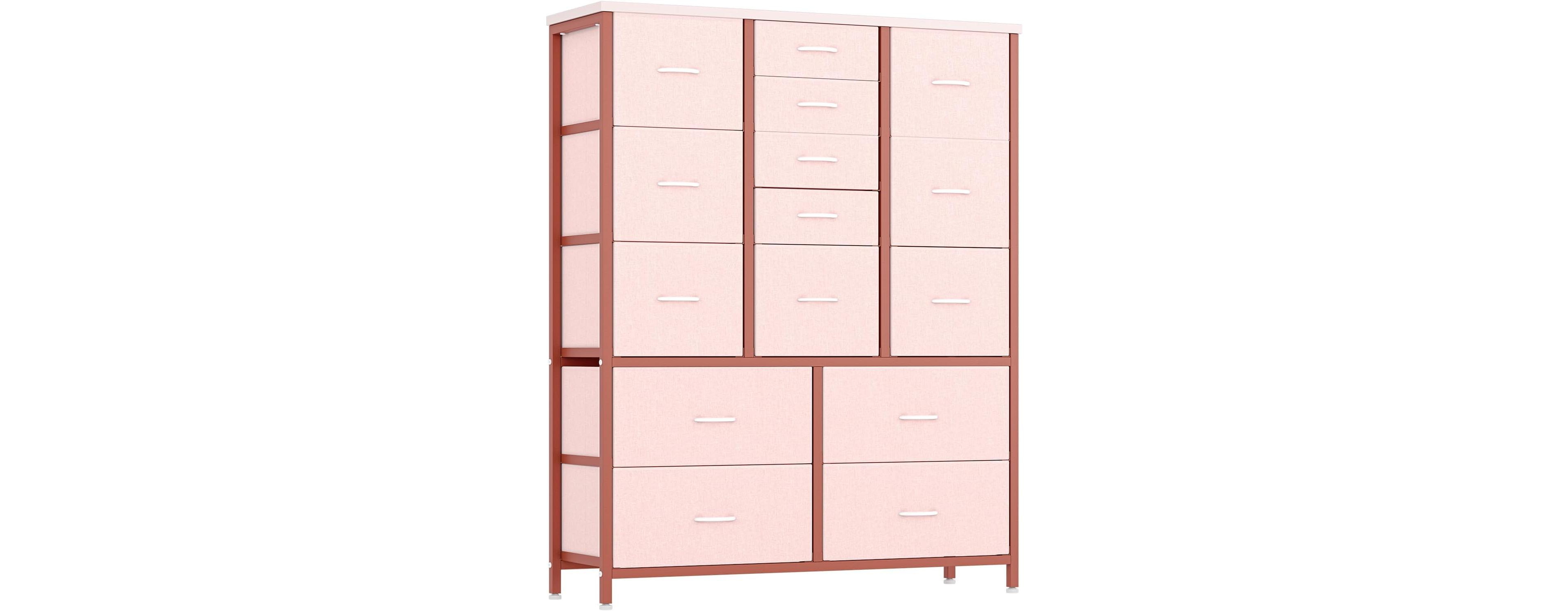 Gaomon 48" H Tall Dresser with 15 Drawers, Fabric Storage Dresser with Steel Frame & Wood Top, Sturdy Dressers for Bedroom, Closet, Hallway