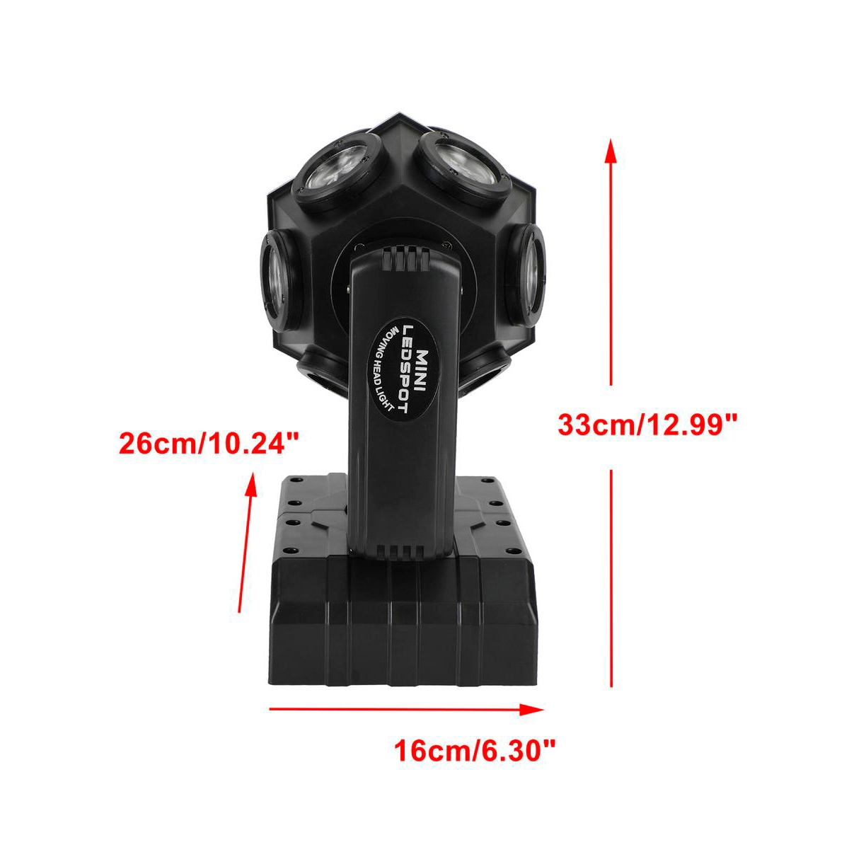 Artudatech 200W Moving Head Stage Light with 12 Rgbw LEDs, Unlimited Tilt & DMX512/Sound Control